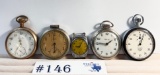 LOT OF 5 WATCHES WITH FISHER HEUER STOP WATCH