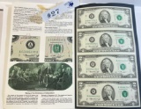 UNCUT SHEET 1976 SET OF 4 $2 U.S. NOTES