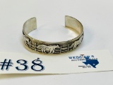 STERLING SILVER BANGLE WITH HORSES