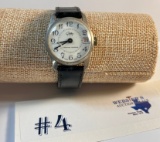 CHATEAU DATE SWISS MADE WATCH WITH LEATHER BAND