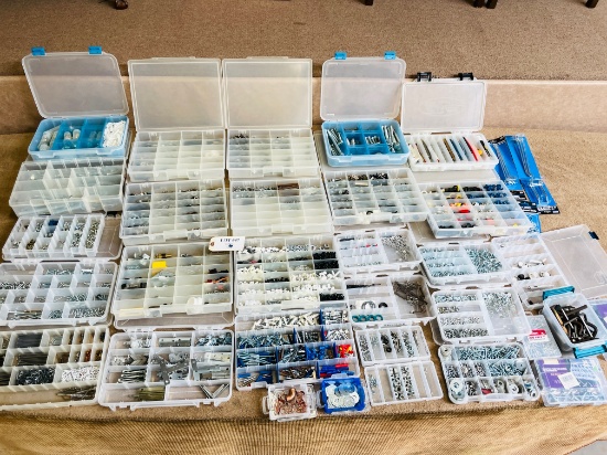 HUGE LOT OF HARDWARE IN BINS