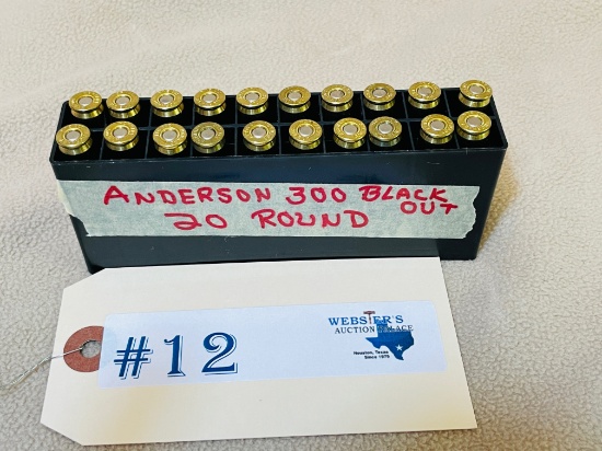 BOX OF ANDERSON 300 BLACKOUT AMMO - 20 ROUNDS