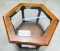 GLASS TOP WOOD SIDE TABLE