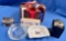 5PC VINTAGE ASHTRAYS, LIGHTERS AND POKER SET