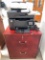 2 DRAWER LOCKING FILE CABINET WITH HP AND DELL PRINTERS