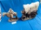 2PC WESTERN SCULPTURES - COWBOY AND WAGON