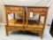 3PC OAK COFFEE AND SIDE TABLE SET