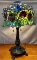 LEAD GLASS TABLE LAMP WITH BRONZE BASE
