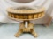 MARGE CARSON CARVED MARBLE TOP PARLOR TABLE