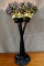 3 BULB LEAD GLASS TABLE LAMP WITH BRONZE BASE