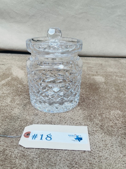 SIGNED WATERFORD CRYSTAL BISCUIT JAR