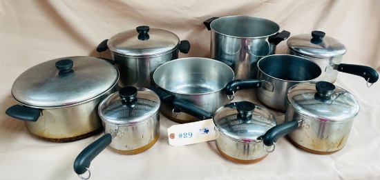 LARGE LOT OF REVERE WARE COPPER CLAD AND STAINLESS