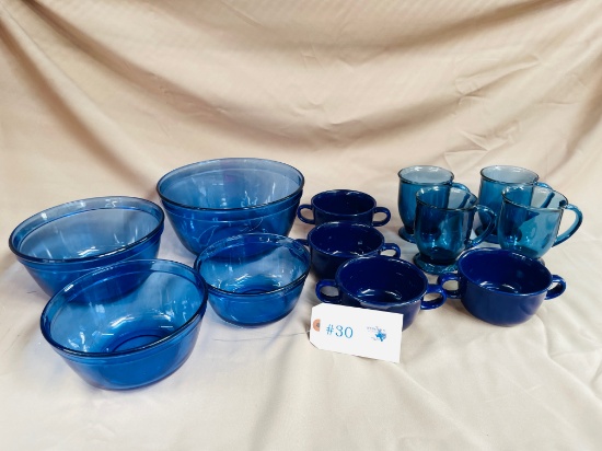 LOT OF ANCHOR OVENWARE MIXING BOWLS, MUGS AND SOUPS