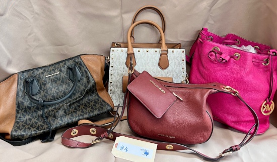 4 MICHAEL KORS LEATHER PURSES
