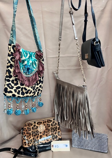 LOT OF 5 FASHION PURSES