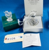 2PC WATERFORD CRYSTAL AND MARQUIS WATERFORD CHRISTMAS ORNAMENTS
