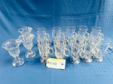 LOT OF 17 IRISH COFFEE MUGS AND ICE CREAM SUNDAE GLASSES