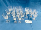 LOT OF 24PC CRYSTAL WINE STEMS AND CORDIALS