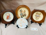 4PC COLLECTOR HUMMEL AND LEFTON CHINA PLATES