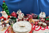 LARGE LOT OF CHRISTMAS DECORATIONS, FIGURES, LIGHTS AND MORE
