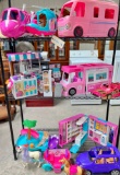LOT LOT OF BARBIE ITEMS - RVS, PLANE, HELICOPTER, SUV AND MORE