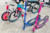 4PC KIDS RAZOR ELECTRIC SCOOTERS, BIKE AND 3 WHEEL