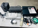 LOT OF ELECTRONICS - DVD, VHS, AMP, PHONES