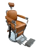 ANTIQUE KOKEN BARBER CHAIR WITH SHARPENING STRAP