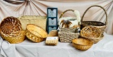LARGE LOT OF BASKETS - FUR, FEATHERS AND VINTAGE