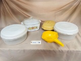 VINTAGE CORNINGWARE AND TUPPERWARE