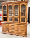 LARGE OAK CHINA CABINET