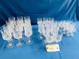 3 SETS OF CRYSTAL STEMWARE - WINE AND CORDIAL STEMS