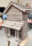 ANTIQUE BIRDHOUSE BAR ON STAND