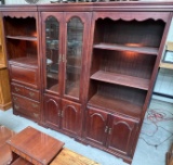 LARGE 3PC BROYHILL LIGHTED ENTERTAINMENT CENTER WITH BOOKCASES