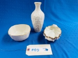 3PC LENOX VASE AND BOWLS
