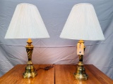 2 BRASS TABLE LAMPS