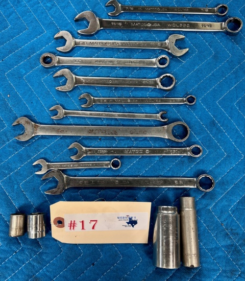 15PC MATCO WRENCHES AND SOCKETS