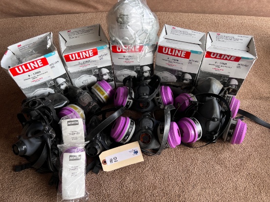 NEW ULINE DUST MASKS AND HONEYWELL NORTH RESPIRATOR FILTER CARTRIDGES