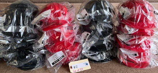 LOT OF 20 NEW RED AND BLACK ULINE HARD HATS