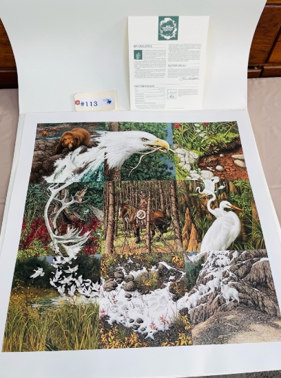 "SACRED CIRCLE" BY BEV DOLITTLE WITH COA