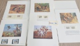 5 SIGNED TEXAS QUAIL STAMPS AND PRINTS