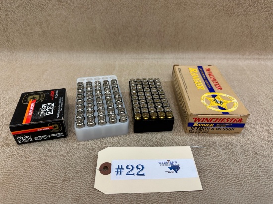 LOT OF 40 SMITH AND WESSON AMMUNITION