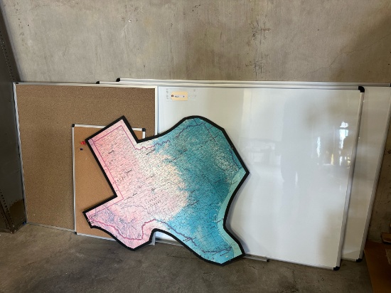 MAP OF TEXAS, WHITE BOARDS, DRY ERASE BOARDS, CORK BOARDS