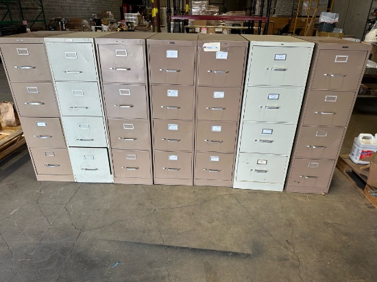 7 METAL FILE CABINETS