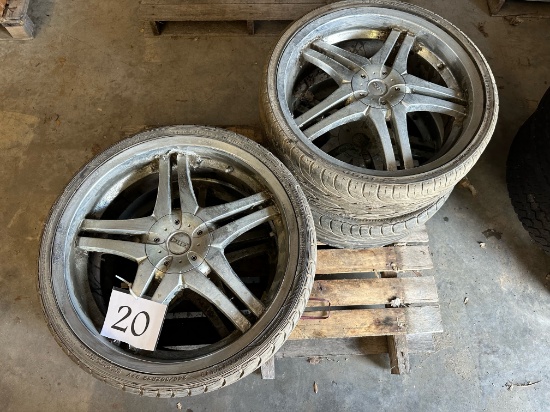 SET OF 4  - 22" WHEELS AND TIRES