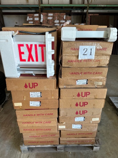 LARGE LOT OF LED EXIT SIGNS