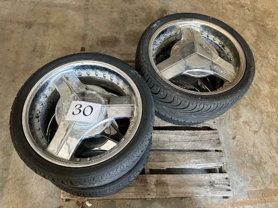 SET OF 4 - 20" WHEELS AND TIRES