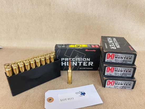 6MM CREEDMOOR HORNADY PRECISION HUNTER 80 RDS 4 FULL BOXES