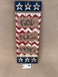 WOOD GOD BLESS AMERICA SIGN