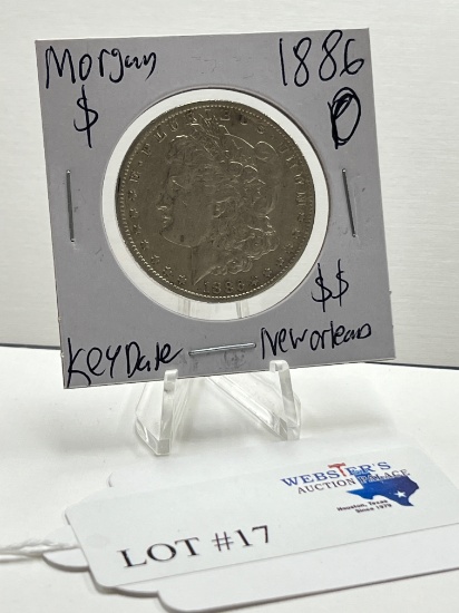 1886-O GEM BU MORGAN SILVER DOLLAR KEY DATE